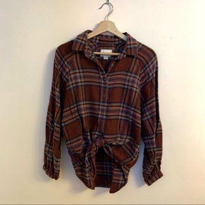 American Eagle Flannel Shirt | Balloon Sleeve